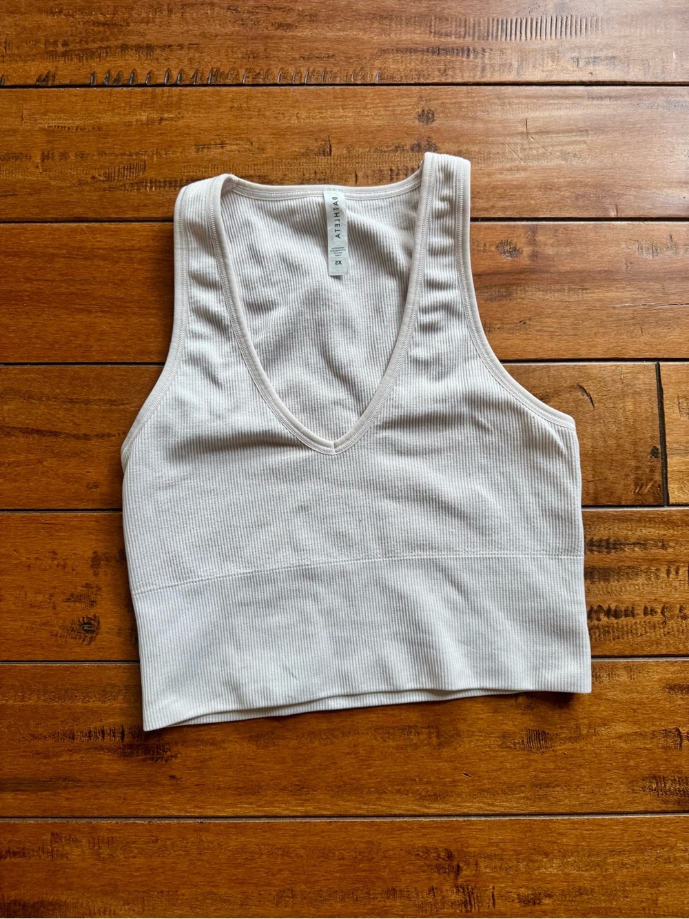 Athleta Light Pink Ribbed Scoop Tank